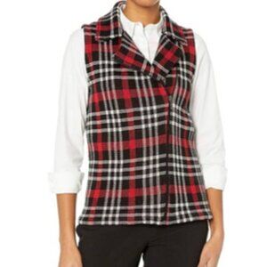 New w/Tags - Chaps Ralph Lauren - Plaid Woven Cotton Vest - Moto Style, Small
